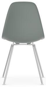 Vitra designové židle DSX (šedá světlá/ podnož chrom/ bílé kluzáky na tvrdou podlahu)