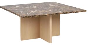 Hnědý mramorový konferenční stolek ROWICO BROOKSVILLE 90 x 90 cm