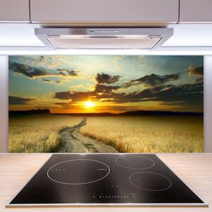 Skleněné obklady do kuchyně Cestička Pole Krajina 125x50 cm