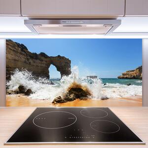 Skleněné obklady do kuchyně Pláž Moře Vlny Krajina 125x50 cm