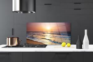 Skleněné obklady do kuchyně Moře Pláž Slunce Krajina 125x50 cm