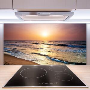 Skleněné obklady do kuchyně Moře Pláž Slunce Krajina 125x50 cm