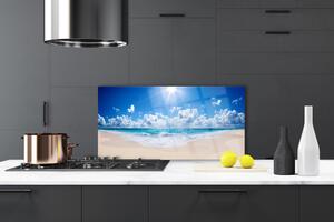 Skleněné obklady do kuchyně Pláž Moře Slunce Krajina 125x50 cm