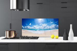 Skleněné obklady do kuchyně Pláž Moře Slunce Krajina 125x50 cm