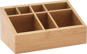 Organizér na kosmetiku z bambusu, pírodní, 17 x 10 x 8 cm