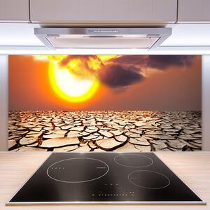 Skleněné obklady do kuchyně Slunce Poušť Krajina 125x50 cm
