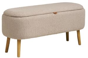 -25 % Dny MOMENTI– Nordic Living Béžová bouclé lavice Harlov 95 cm