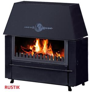 ALFA PLAM, krbová kamna RUSTIK, teplovzduná 11 kW, antracitová