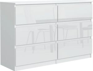 Komoda 6 140 cm - se 6 zásuvkami v bílé matné barv / bílé ve vysokém lesku / rzné barvy a velikosti