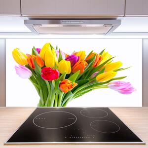 Skleněné obklady do kuchyně Tulipány Květiny Rostlina 125x50 cm