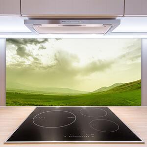 Skleněné obklady do kuchyně Louka Příroda Zelený Výhled 125x50 cm