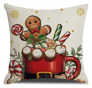 Vánoční povlak na polštář HOT CHOCOLATE 45x45 cm, barevný