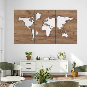 DUBLEZ | Dřevěná samolepka na zeď - Mapa světa