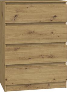 VBChome Komoda se 4 zásuvkami 70 x 40 x 97 cm dub Artisan Komoda bez úchytek Víceúelová skíka do pedsín lonice obývacího pokoje dtského pokoje moderní dub Artisan