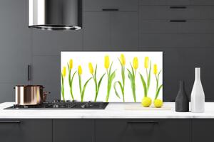 Skleněné obklady do kuchyně Žluté Tulipány Květiny 125x50 cm