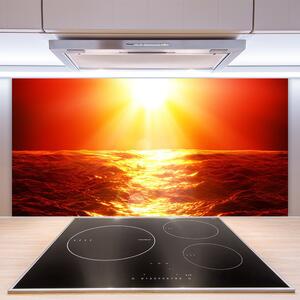 Skleněné obklady do kuchyně Západ Slunce Moře Vlna 140x70 cm