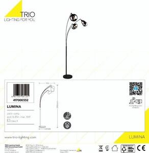 TRIO 417000332 LUMINA stojací lampa 3xE14 V2000mm černá matná, chromová