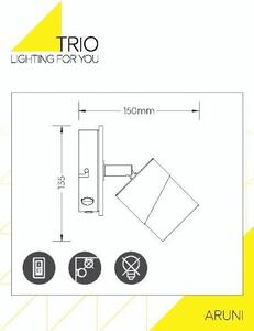 TRIO 801170132 ARUNI nástěnné svítidlo s vypínačem 1xGU10 černá, světlé dřevo
