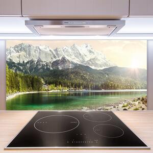 Skleněné obklady do kuchyně Hory Les Jezero Krajina 125x50 cm