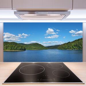 Skleněné obklady do kuchyně Jezero Les Krajina 125x50 cm