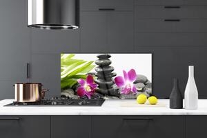 Skleněné obklady do kuchyně Kameny Zen Lázně Orchidej 125x50 cm