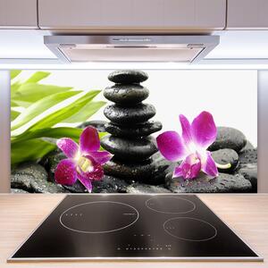 Skleněné obklady do kuchyně Kameny Zen Lázně Orchidej 125x50 cm