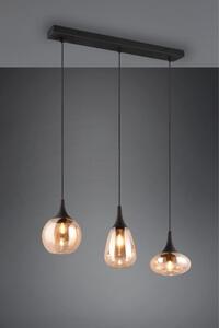 TRIO 317000313 LUMINA závěsné svítidlo 3xE14 černá matná, jantarová