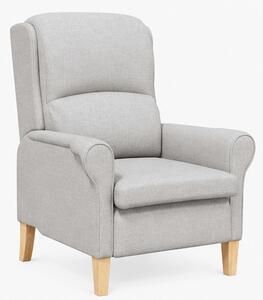 Relaxační křeslo, odpočinkové, ušák, dřevo/textil, 101x95x75 cm, přírodní/šedá oblačná, Dekorino KR20260043