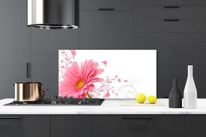 Kuchyňský skleněný panel Květ Rostlina Příroda 125x50 cm
