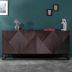 Masivní píborník CREATIVO 177 cm mangové dřevo propracované elo retro design víceúelová skí komoda píborník