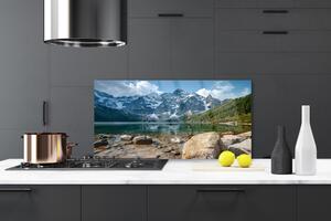 Kuchyňský skleněný panel Hora Jezero Krajina 100x50 cm