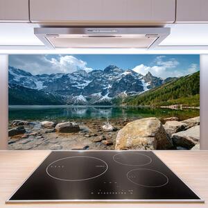 Kuchyňský skleněný panel Hora Jezero Krajina 100x50 cm