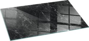 Sklenný podlahový panel 100x50 cm - Krbový panel ze skla - Krbový panel ze skla - Ochranné sklo - Ochranný panel proti jiskrám - Sklenný podlahový panel proti ohni - Tepelná ochrana - Ochrana podlahy ze skla - Elegantní mramorový vzor
