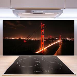Kuchyňský skleněný panel Most Architektura 100x50 cm