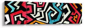 Obraz grafické abstrakce (170x50 cm)