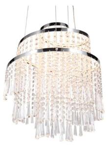 TRIO Reality R37341106 POMP závěsné svítidlo SMD LED D380mm 30W/4300lm 2700-6500K chromová, průhledná, stmívatelné, dálkový ovladač