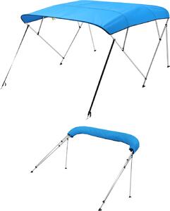 VEVOR Bimini Top markýza na lo (4 oblouky) z 600D polyesteru, hliníkový rám, vododolná, 185-198 cm (íka) modrá