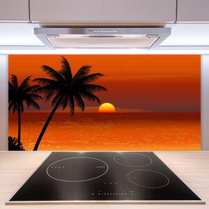 Kuchyňský skleněný panel Palma Moře Slunce Krajina 100x50 cm