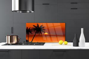Kuchyňský skleněný panel Palma Moře Slunce Krajina 100x50 cm