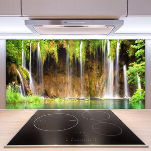 Kuchyňský skleněný panel Vodopád Příroda 100x50 cm