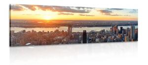 Obraz nádherné panorama města New York - 120x40 cm