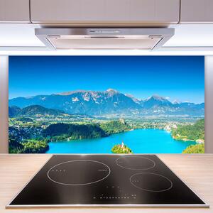 Skleněné obklady do kuchyně Hora Jezero Krajina 125x50 cm