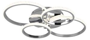 TRIO Reality R67364106 CIRES stropní svítidlo SMD LED 27W/3400lm 4000K chromová, průhledná, křišťálový efekt, switchdimmer