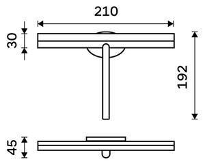 Nimco Unix stěrka na sklo do sprchy černá s magnetickým háčkem UN 3012MA-90