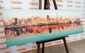 Obraz očarující New York v odrazu vody - 150x50 cm