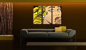 Ručně malovaný POP Art obraz LICHTENSTEIN 3 dílný li3/x2
