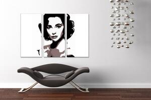Ručně malovaný POP Art obraz Elizabeth Taylor 3 dílný et2