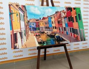 Obraz pastelové domečky v městečku - 100x50 cm