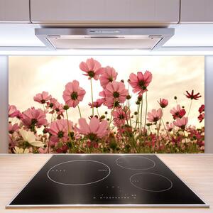 Skleněné obklady do kuchyně Polní Květiny Louka Příroda 125x50 cm