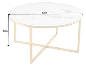 Designový konferenční stolek Latrisha 80 cm vzor imitace mramora
